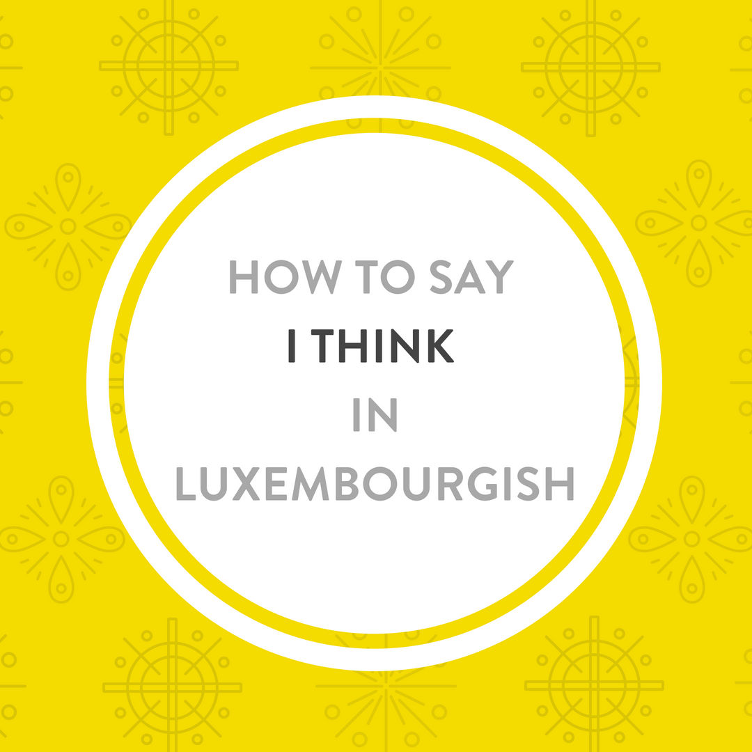 How to say I think