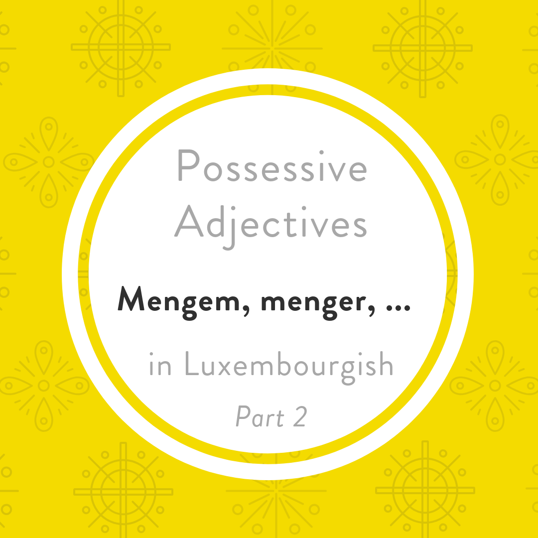 Possessive pronouns mengem dative Luxembourgish